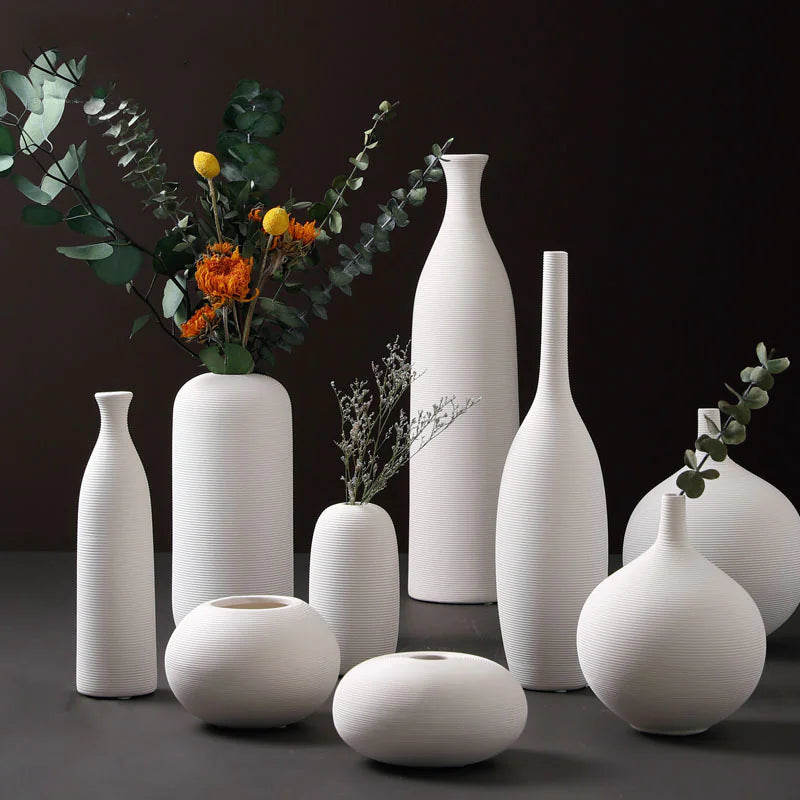 Minimalist White Ceramic Vase