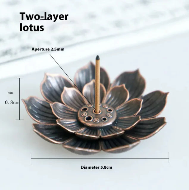 Alloy Lotus Incense Burner